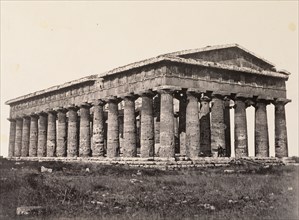 The Temple of Neptune, Paestum; Giorgio Sommer, Italian, born Germany, 1834 - 1914, Salerno, Italy; about 1855 - 1865; Albumen