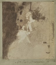 Mrs. James Brewster; British; about 1845; Salted paper print from a Calotype negative; 12.7 × 17.1 cm 5 × 6 3,4 in