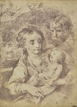 The Holy Family with Three Cherubim; Attributed to William Henry Fox Talbot, English, 1800 - 1877, 1840s; Salted paper print