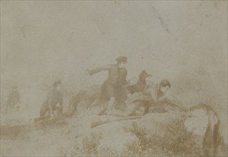 Deer Stalking,  from an Engraving; Sir David Brewster, Scottish, 1781 - 1868, 1840s; Salted paper print from a paper negative