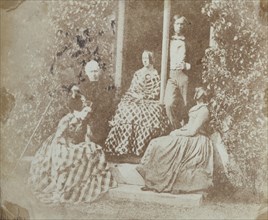 Group Portrait Including Sir David Brewster and Four Others; British; 1845 - 1850; Salted paper print from a Calotype negative