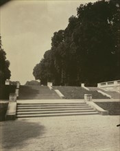 Staircase, Saint-Cloud; Eugène Atget, French, 1857 - 1927, Saint-Cloud, France; 1904; Albumen silver print