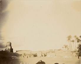 Desert landscape; about 1860 - 1880; Tinted Albumen silver print