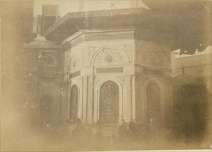 Exterior of a building; about 1860 - 1880; Tinted Albumen silver print