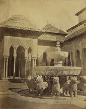 Court of the Lions, Alhambra; Spanish; Granada, Spain; about 1870 - 1880; Albumen silver print