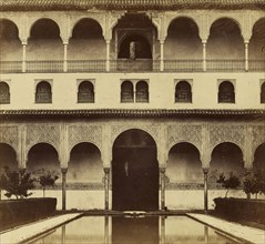Court of the Fish Pond, Alhambra; Spanish; Granada, Spain; about 1870 - 1880; Albumen silver print