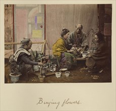 Buying Flowers; Shinichi Suzuki, Japanese, 1835 - 1919, Japan; about 1873 - 1883; Hand-colored Albumen silver print