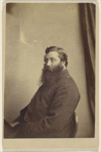 man with long beard, in 3,4 profile, seated; about 1865; Albumen silver print