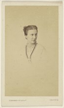 woman with hair in bun, in vignette style; F. Schwarzschild, British, active Calcutta, India 1860s, about 1863; Albumen silver