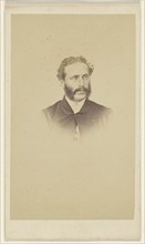 man with moustache & muttonchops in vignette style; F. Schwarzschild, British, active Calcutta, India 1860s, 1860s; Albumen