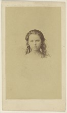 little girl, in vignette-style; F. Schwarzschild, British, active Calcutta, India 1860s, 1860s; Albumen silver print