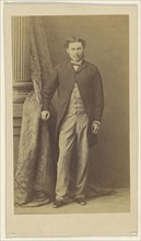 man with moustache, standing; F. Schwarzschild, British, active Calcutta, India 1860s, 1860s; Albumen silver print