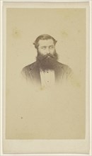 full-bearded man, in vignette-style; F. Schwarzschild, British, active Calcutta, India 1860s, 1860s; Albumen silver print