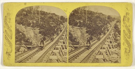 R.R. Workman descending the track; American; about 1870; Albumen silver print