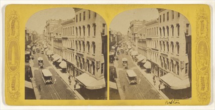 Washington Street, near Boston Theater; American; 1876; Albumen silver print