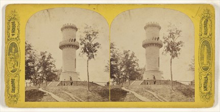 Mount Auburn Cemetery, Cambridge, Mass. Tower. C; American; about 1870 - 1880; Albumen silver print