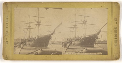 U.S. Ship Colorado, New York Harbor; American; about 1865 - 1875; Albumen silver print