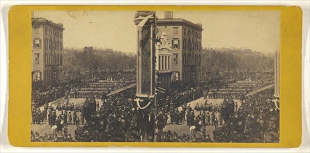 Funeral of President Lincoln, N.Y. City. 7th Regiment passing in view; Peter F. Weil, American, active New York, New York 1860s