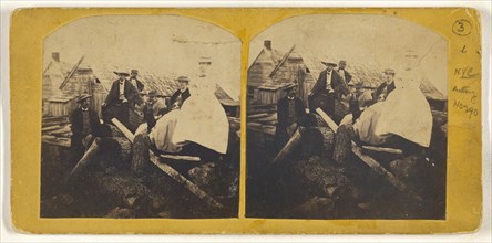 Men & womens hat Fashions on the Terhune Estate Ho-ho-Kus, N.J. Bugen Co. - 1869; American; September 2, 1869; Albumen silver
