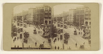 Printing House Square, N.Y; Edward and Henry T. Anthony & Co., American, 1862 - 1902, about 1890; Gelatin silver print