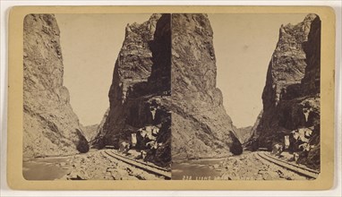 Lions Leap Looking W. Grand Canyon of the Arkansas; Joseph Collier, American, born Scotland, 1836 - 1910, 1865 - 1870; Albumen