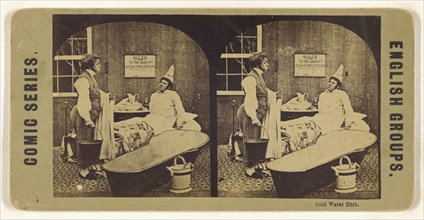 Cold Water Cure. Comic Series. English Groups; British; 1870s; Albumen silver print
