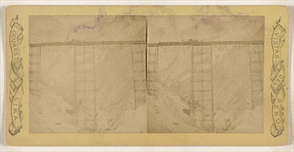 View of train trestle, Lima, Peru; Eugenio Courret, French, active 1850s - 1880s, 1864 - 1884; Albumen silver print