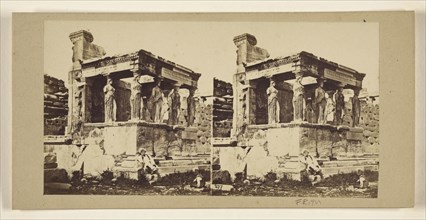 Grece. Las cariatides au Temple de Pandrose a l'Acropole; Attributed to Francis Frith, English, 1822 - 1898, about 1859