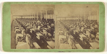 Upper Weaving Room, Granite Mill, Fall River, Mass. U.S. 2rd Story; Joseph W. Warren, American, active 1870s, 1870s; Albumen