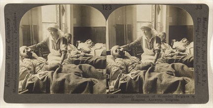 Ghastly Glimpse of Wounded Belgians in Hospital, Antwerp, Belgium, 1881 - 1940s, about 1914