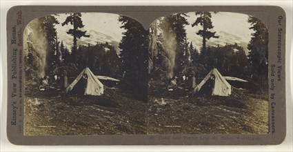 Camp near Timber Line, Mt. Baker, Washington; Darius Kinsey, American, 1869 - 1945, about 1905; Gelatin silver, toned print