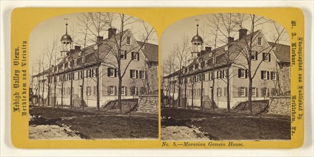 Moravian Gemein House. Bethlehem, Pa; M.A. Kleckner, American, active Pennsylvania 1870s, about 1867; Albumen silver print