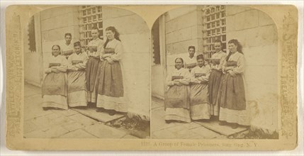 A Groop sic of Female Prisoners, Sing, Sing, N.Y; Franklin G. Weller, American, 1833 - 1877, about 1875; Albumen silver print