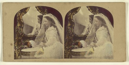 Veiled Bride; London Stereoscopic Company, active 1854 - 1890, about 1865; Hand colored albumen silver print