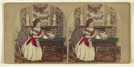 Asking a Blessing; Attributed to London Stereoscopic Company, active 1854 - 1890, about 1868; Hand colored Albumen silver print