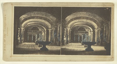 Hall of the Cariatides. Louvre; Attributed to London Stereoscopic Company, active 1854 - 1890, about 1855; Photolithograph