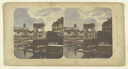 Bridge Louis Philippe; Attributed to London Stereoscopic Company, active 1854 - 1890, about 1855; Photolithograph, colored