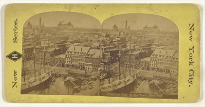 Panorama from Bridge Tower, New York; American; about 1870; Albumen silver print
