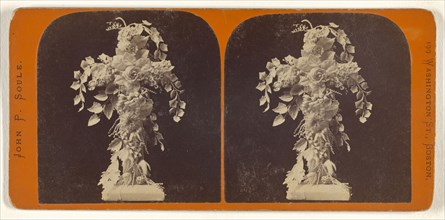 Funeral cross arrangment; John P. Soule, American, 1827 - 1904, about 1870; Albumen silver print