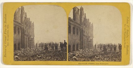 Franklin Street, from Washington. Boston, Mass; John P. Soule, American, 1827 - 1904, November 9-10, 1872; Albumen silver print