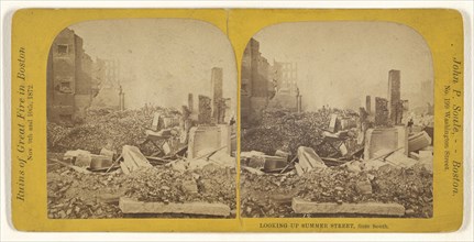 Looking Up Summer Street, from South. Boston, Mass; John P. Soule, American, 1827 - 1904, November 9-10, 1872; Albumen silver