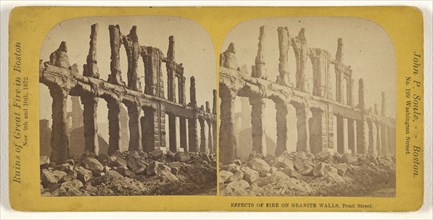 Effects of Fire on Granite Walls, Pearl Street. Boston, Mass; John P. Soule, American, 1827 - 1904, November 9-10, 1872