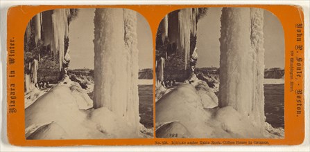 Icicles Under Table Rock, Clifton House in distance; John P. Soule, American, 1827 - 1904, about 1865; Albumen silver print