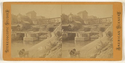 Lock at Lockport, Illinois or New York; American; about 1865; Albumen silver print