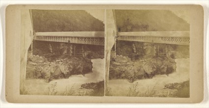 Between Bridges at Falls Bellows Falls, Vermont; Preston William Taft, American, born 1827, about 1875; Albumen silver print