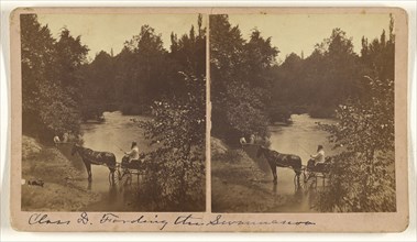 Fording the Swannanoa River, North Carolina; Nat. W. Taylor, American, active 1880s - 1890s, 1870s; Albumen silver print