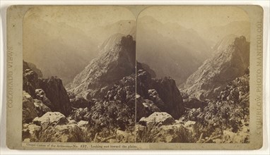 Grand Canon of the Arkansas. Looking east toward the plains; James T. Thurlow, American, 1831 - 1878, 1870s; Albumen silver
