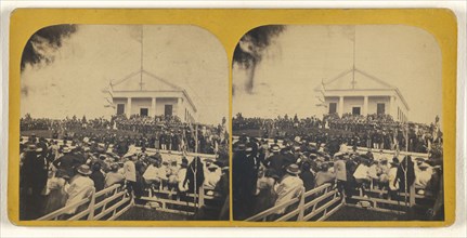 Ceremonies at the Soldiers Monument at Gorham, Me; Simon Towle, American, active Lowell, Massachusetts 1855 - 1893, about 1871