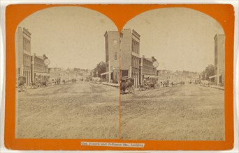 Cor. Fourth and Jefferson Sts., Looking West. Burlington, Iowa; Henry N. Twining, American, 1826 - 1901, about 1875; Albumen