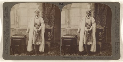 H.H. the Maharaja of Tagore in Durbar costume, jeweles worth 00,000 - Calcutta; Underwood & Underwood, American, 1881 - 1940s